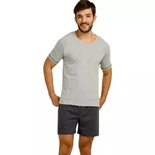 Pijama Lupo Masculino Manga Curta Gola V Lupo 28000