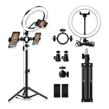 Ring Light Iluminador 26cm Com Tripé De 1,10 Cm 3 Suportes