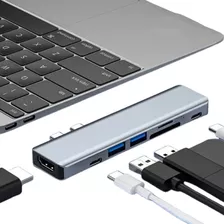 Adaptador Usb Hub C 7 En 1 Para Macbook Pro Air M1 2020 Hdmi