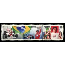 Homenaje A Ayrton Senna - Brasil - Tríptico Mint - Yv 2213a