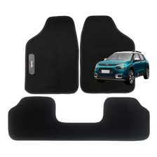 Tapete Automotivo Carpete Bordado Carro C3 C4 Pallas Aircross Cactus Jogo 3 Peças Com Traseiro Inteiriço Tamanho Médio