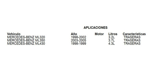 Balatas Traseras Mercedes-benz Ml430 2000 4.3l Brembo Foto 3