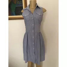 Vestido Chemise Marfinno-renner Azul Xadrez Tamanho P