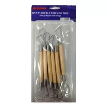 Pack X 6 Devastadores Dobles De Alambre Mango Madera Artmate