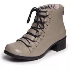 Coturno Couro Feminino Mazuque 4977 Bota Macia Floater Retrô