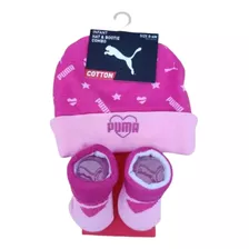 Set Gorro + Calcetas Bebe Puma Fucsia