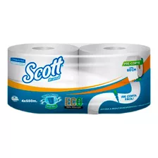 Papel Higiénico Jumbo Scott Brand Blanco 550 Mts X 4 Und