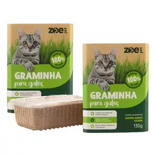 Kit 2 Graminhas Gatos Zoe Pet Digestão Eliminação De Pelos