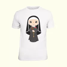 Camiseta Católica Santa Terezinha Desenho Fofo