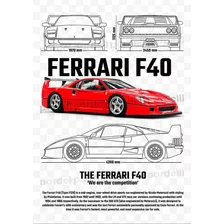 Plantillas Ferrari F40 Franelas Oversize 