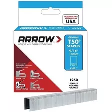Grapas Arrow T50 9/16 (14mm) Caja 1250 Unidades 50924sp