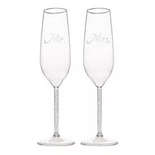 Set De 2 Copas De Flauta De Champan De Boda Mr And Mrs Brid