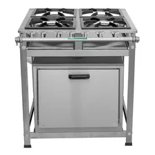 Fogão Industrial D Piso 4 Bocas Inox + Forno + Frete Grátis