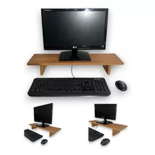 Suporte Base Para Monitor Home Office Escritorio Freijó 65cm