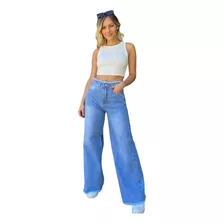 Jean Wide Leg Roar Rigido Con Desflecados