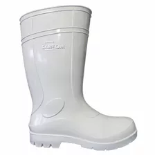 Bota Pvc Branca Cano Médio Com Forro Cartom