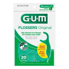 Flosser Dental Gum Con Aplicador Original Sabor Menta 20 u