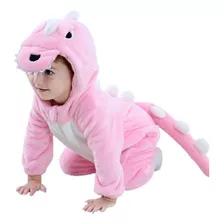 Pijama Kigurumi De Bebes Animalitos Dinosaurio Rosa 