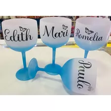 5 Taça Personalizada Acrílico Taças Gin Coloridas P/ Festas 