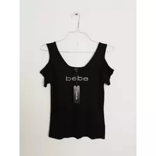 Blusa Marca Bebe Original Con Brillos Y Hombros Descubiertos