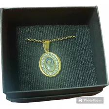 Medalla Rosa Mistica Acero Quirúrgico 1cm + Cadena + Oración