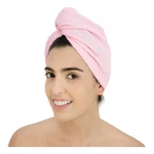 Toalha Para Cabelo Com Botão Rosa