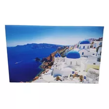 Cuadro Santorini Grecia En Tela Medidas 1,30 X 80cm 