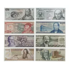 Set Billetes Mexico 5, 10, 20, 50, 100, 500, 1000 Y 2000 Unc