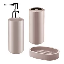 Set 3pcs Baño Pp Beige Liso