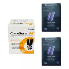 Tirillas Caresens 50 Unidades + 100 Lancetas