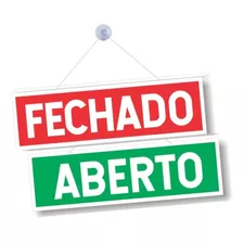 Placa Aberto E Fechado Pvc Loja Estabelecimentos Vitrini