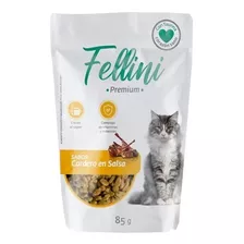 Snack Húmedo Alimento Gatos Fellini Cordero En Salsa 85gr