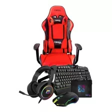 Combo Full Gamer Silla + Auriculares + Teclado + Mouse + Pad