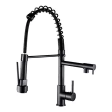 Torneira Gourmet Misturador Monocomando Cozinha Preto 50cm Acabamento Mate