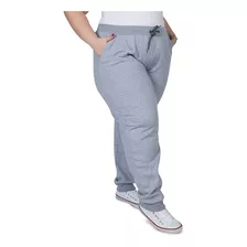 Calça De Moletom Plus Size Flanelada Básica Lisa Adulto