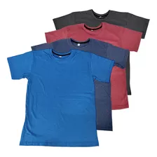 Pack X4 Remeras Manga Corta Algodon De Hombre Premium