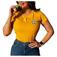 Blusinha T-shirt Camiseta Feminina Moda Copa Brasil 2022 Top