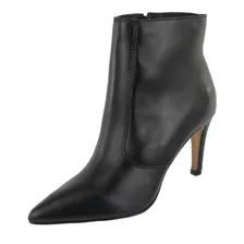 Bota Feminina Couro Bico Fino Retta Oficial