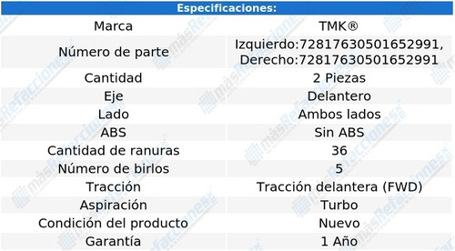 Par De Mazas Delanteras S80 L6 2.9l De 1999 A 2006 Tmk Foto 2