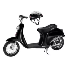 Scooter Eléctrica Razor Pocket Mod, Color Negro Y Casco