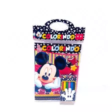 15 Livro De Colorir + Mini Giz De Cera Tema Mickey