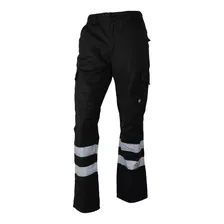 Pantalón Cargo Gabardina Con Cinta Reflectante Hombre