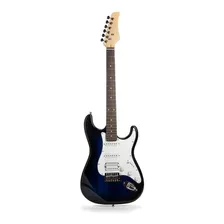 Guitarra Eléctrica Femmto Stratocaster Eg001 De Aliso 2020 Azul Y Negra Brillante Con Diapasón De Mdf