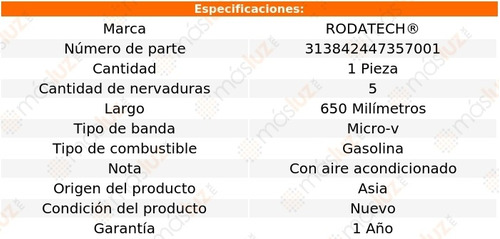 (1) Banda Accesorios Micro-v Sidekick 1.8l 4 Cil C/aa 98 Foto 2