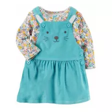 Set Carters 2 Piezas Vestido Jumper Y Remera Manga Larga