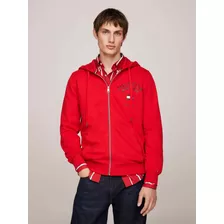 Sudadera Roja Con Capucha Y Cremallera Tommy Hilfiger Hombre