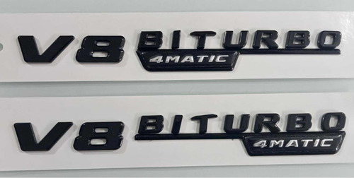 Par Emblemas V8 Biturbo Amg Foto 4