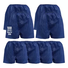 100 Short Bermuda Box Descartável Tnt Azul Marinho 30g Pct