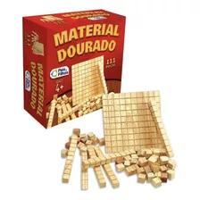 Jogo Didático Material Dourado Individual Madeira 111 Peças