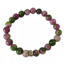 Pulsera De Piedra Natural Zoisita Con Rubi